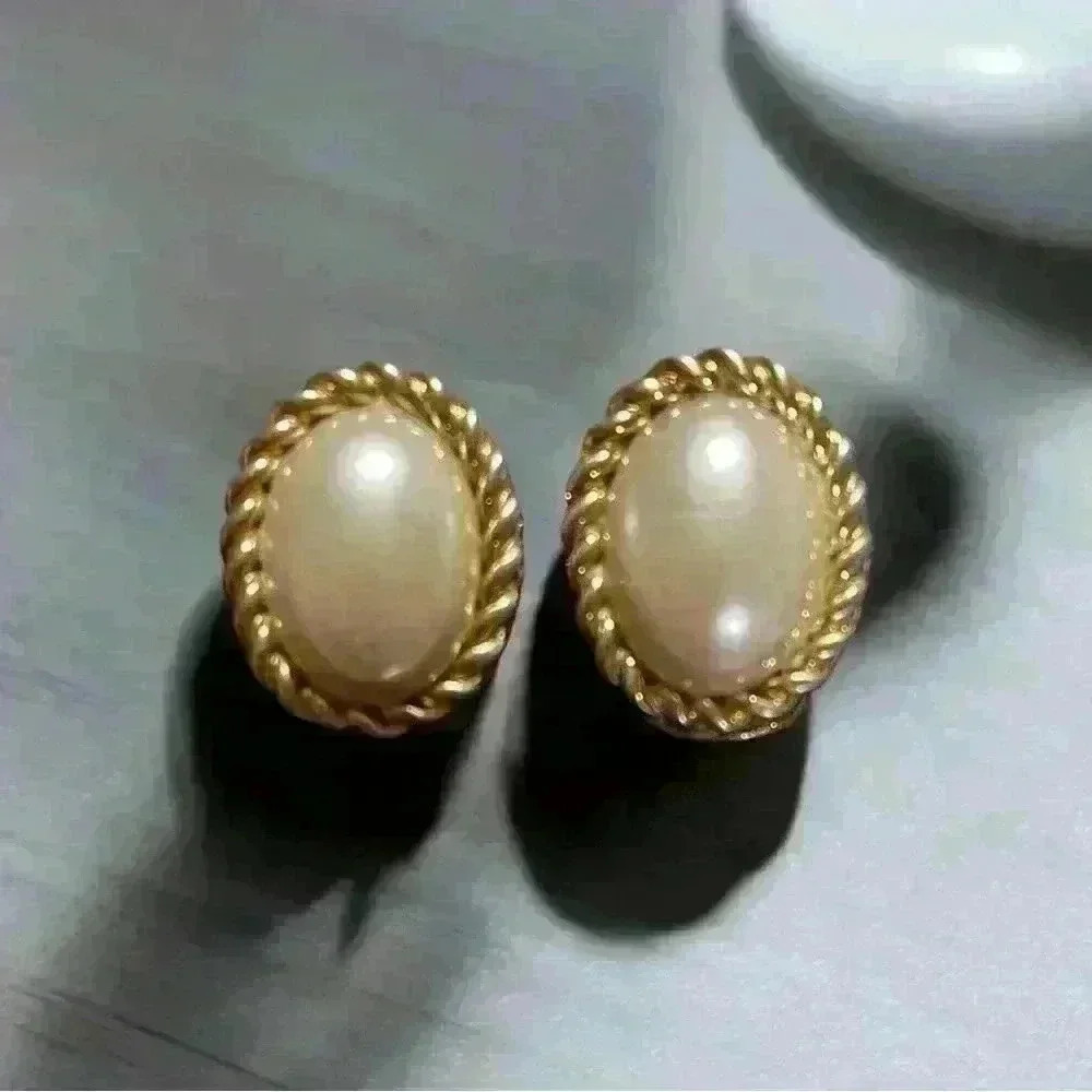 Dior Earrings Faux Pearl
